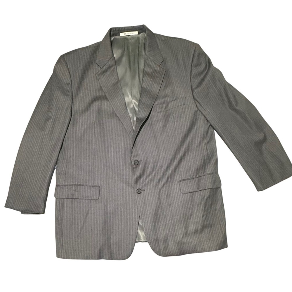 Hickey Freeman Mens Grey Worsted‎ Wool Pinstripe Blazer Sport Coat 437 M480 43R